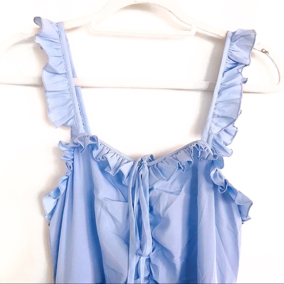 🦋 TALL SKY BLUE RUFFLE MAXI DRESS! - Picture 8 of 12